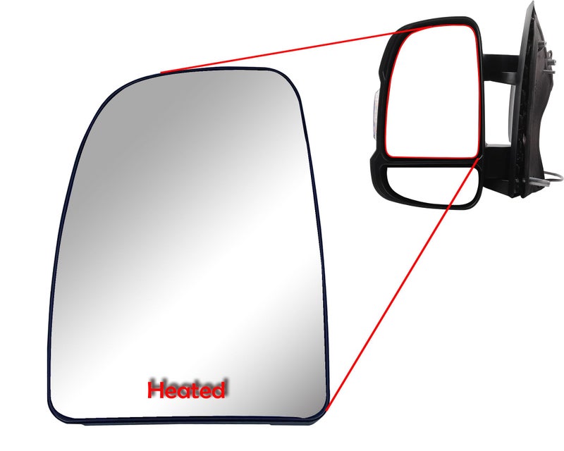 LONGLING Driver Left SIde Replacement Side Mirror Upper Glasses With Heated fit Ram Promaster 1500, 2500, 3500, New Six, Work Van - Image 2